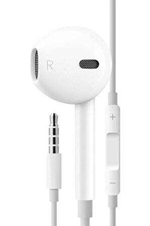 İPhone 3.5 mm Jack Girişli Mikrofonlu Kablolu Kulaklık Tüm Cihazlara Uyumlu Stereo EarVox