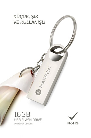 MAXRON 16 GB Flash Bellek Metal Gövde Ömür Boyu Garantili Güvenli Usb Bellek Data Traveler