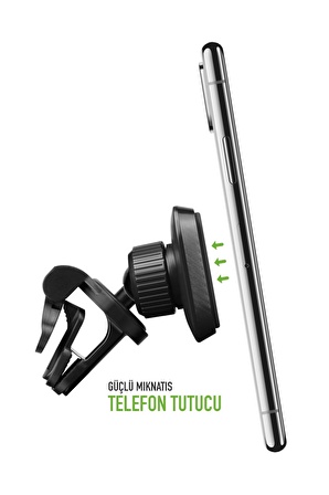 TT31 Araç İçi Mıknatıslı Premium Telefon Tutucu Havalandırma Izgarası Uyumlu