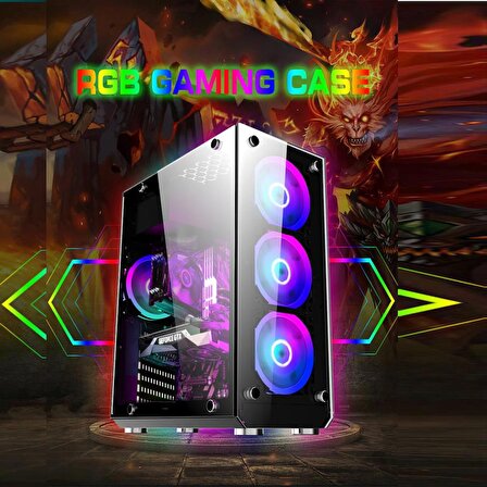 Blueforce Hunter 4*RGB Fanlı Atx-Mini Atx Itx Mid Tower Kasa