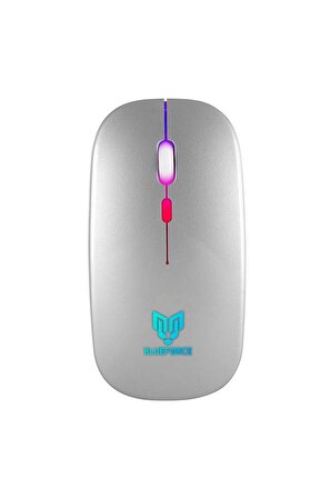 Blueforce V5.0 Bluetooth & Wireless 2,4ghz Sessiz Kablosuz Mouse Gümüş