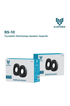 Blueforce BS-10 Kablolu USB Multimedya Speaker Mini Hoparlör 6W 1+1