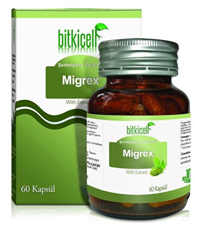 Bitkicell Migrex Şerbetçi Otu Ekstrakt Kapsülü 750mg 60 Kapsül