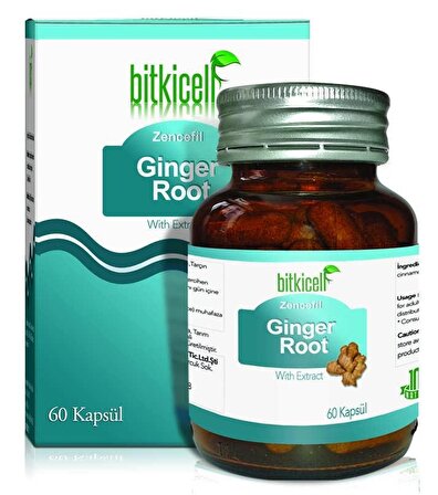 Bitkicell Ginger Root Zencefil Ekstrakt Kapsülü 750mg 60 Kapsül