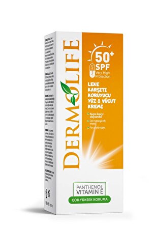 Dermolife Güneş Kremi Leke Karşıtı Koruyucu Yüz & Vücut İçin SPF50 100 ml