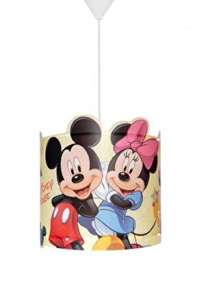YKC Mickey ve Minnie Mouse Çocuk Odası Film Şerit Tavan Lambası Sarkıt-Lisanslı