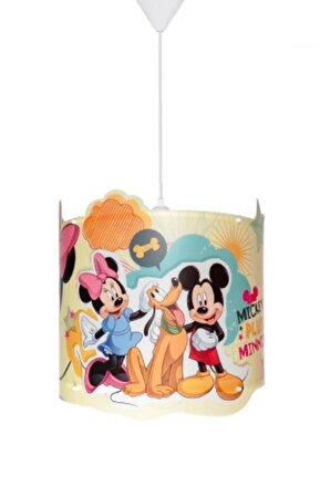 YKC Mickey ve Minnie Mouse Çocuk Odası Film Şerit Tavan Lambası Sarkıt-Lisanslı
