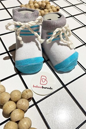 Bağcık Detaylı Bebek Çorap 0-6 ay