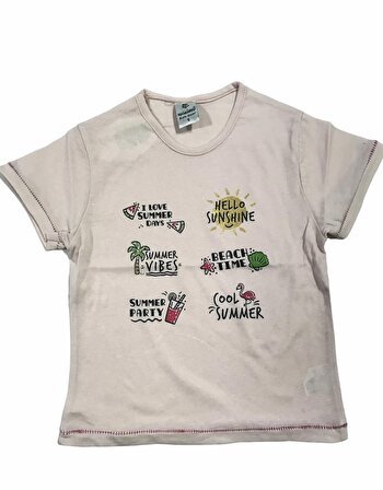 Winimo T-Shirt Süprem I Love Summer Baskılı Pembe
