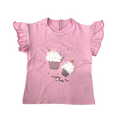 Winimo T-Shirt Cupcake Baskılı Pembe