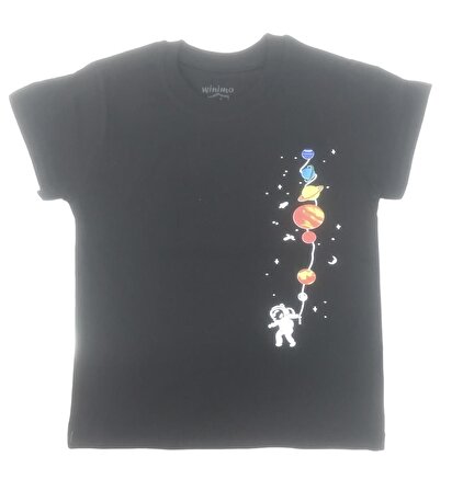 Winimo T-Shirt Uzay Baskılı Siyah