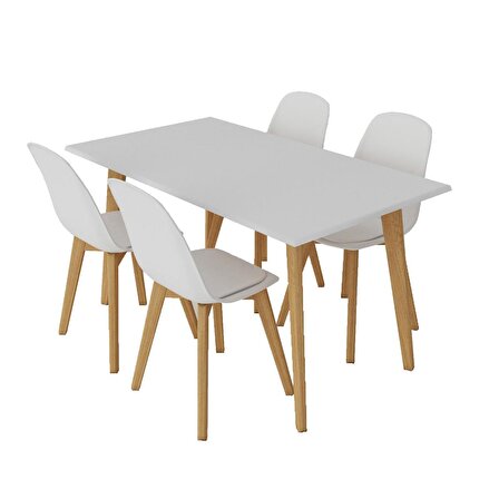Woodesk Floransa 140x70 Sandalyeli Masa Takımı Beyaz Renk CPT7691-140