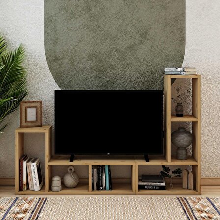 Artemis Masif Ağaç Natural Renk 240x60 TV Sehpası CPT8011-240