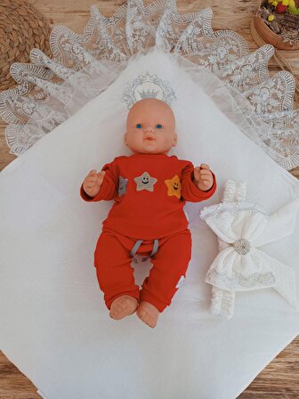 Yenidoğan Pamuk Taç Benim Prensim Nakışlı Trilüks Kundak Bebek Battaniyesi