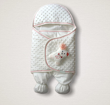 Yenidoğan Oyuncaklı Topçikli Kız Erkek Bebek Ayaklı Kundak Bebek Battaniyesi
