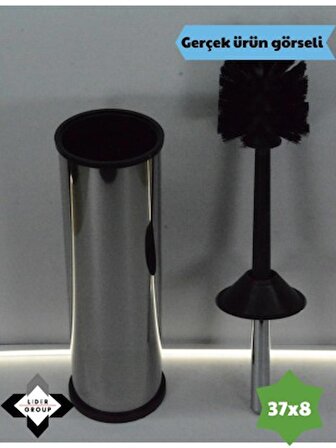 PASLANMAZ Krom Akıllı Klozet Fırçası & 3lt Pedallı Çöp Kovası Set