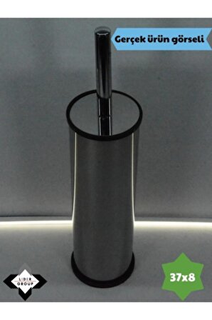 PASLANMAZ Krom Akıllı Klozet Fırçası & 5lt Pedallı Çöp Kovası Set