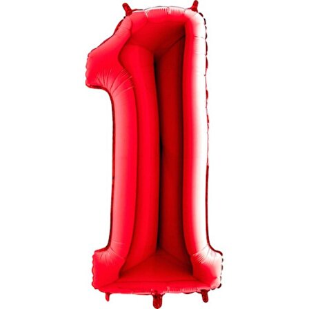 1 Rakam Kırmızı Folyo Balon 40 inç 100 cm