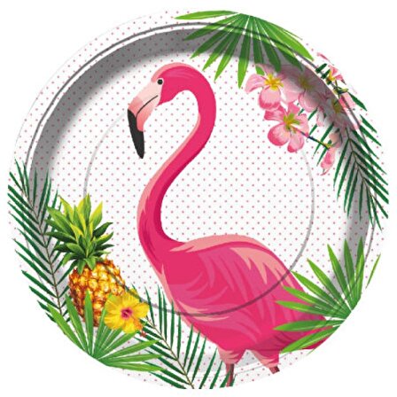 Flamingo Temalı Karton Tabak