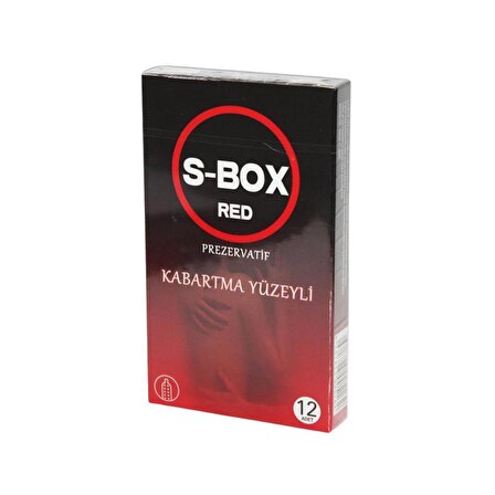 S-BOX - PREZERVATİF RED HAZ KABARTMA YÜZEYLİ 12Lİ LATEX KONDOM