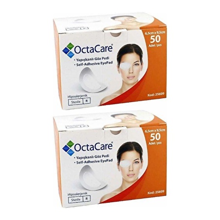 OCTACARE - STERİL GÖZ PEDİ 6.5CMX9.5CM 50Lİ - 2 PAKET