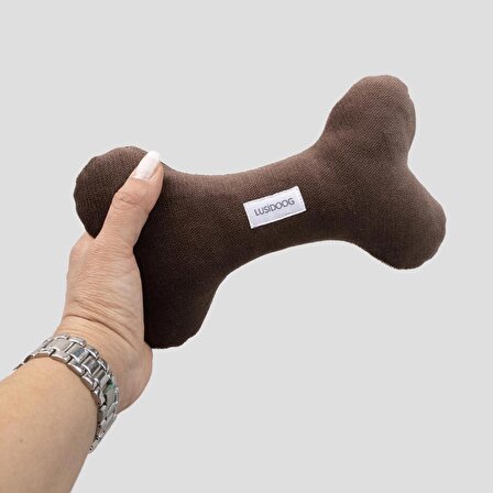 Lusi Doog Peluş Köpek Oyuncağı Kemik (%100 Organik Elyaf) Kahverengi