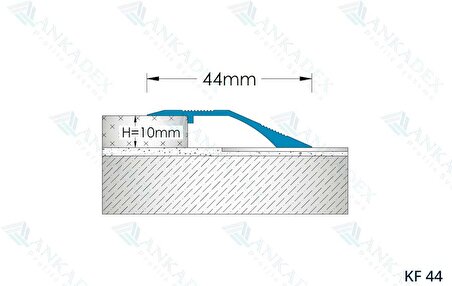 Alüminyum Kot Farkı Profilleri 10mm x 44mm (2,7 Metre * 10 adet)