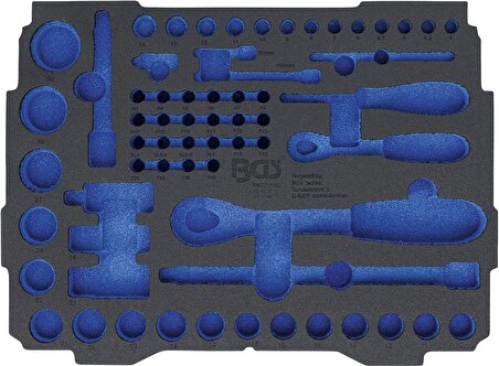 BGS 3351 | Köpük Dolgu Madde BOXSYS1 & 2: Lokma Anahtar Seti | 65 Parça | 6,3 mm (1/4") / 12,5 mm (1/2") | BGS systainer®