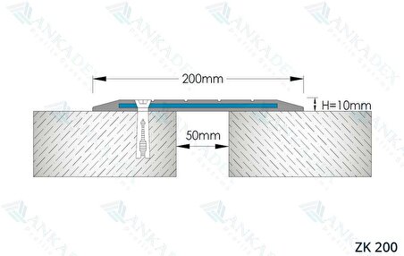 Kauçuk Kaplama Üstü Otopark Zemin Dilatasyon Profilleri 200mm