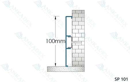 Alüminyum Süpürgelik Profilleri 100mm Köşeli (10 adet x 3 metre)