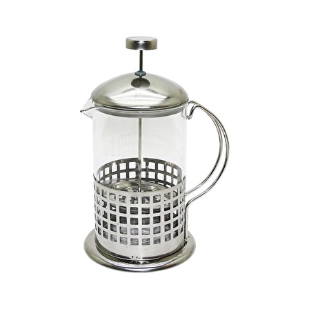 FRENCH PRESS 800ML CAM BİTKİ SÜZGEÇİ METAL KAFES - KAPAK (4434)