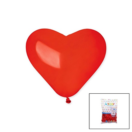 KIRMIZI KALP BALON 10 İNÇ - 25CM - 100PCS (4434)