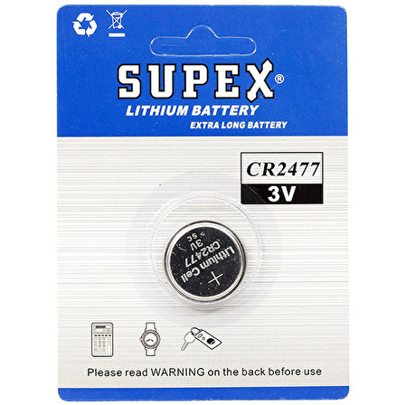 SUPEX CR2477 3V LİTYUM PİL TEKLİ (44Pyr34)