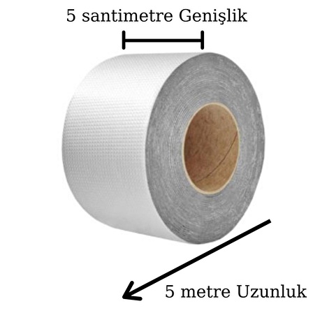 Yüksek Sıcaklık Dayanan Su Geçirmez Çatı Boru Duvar Çatlak Onarıcı Yapışkan Bant Folyo 5 cm (44Pyr34)