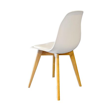 Woodesk Monza Ağaç Ayaklı, Minderli, Beyaz Eames Sandalye SND3014-1BYZ