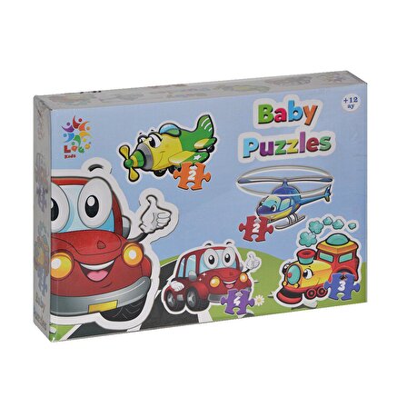 Laço Kids Baby Puzzles - Taşıtlar / 2+2+3+4 Parça Puzzle / +1 yaş FABBATOYS