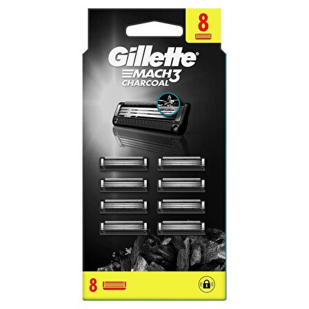 Gillette Mach3 Charcoal Avantajlı Yedek Tıraş Bıçağı 8'li