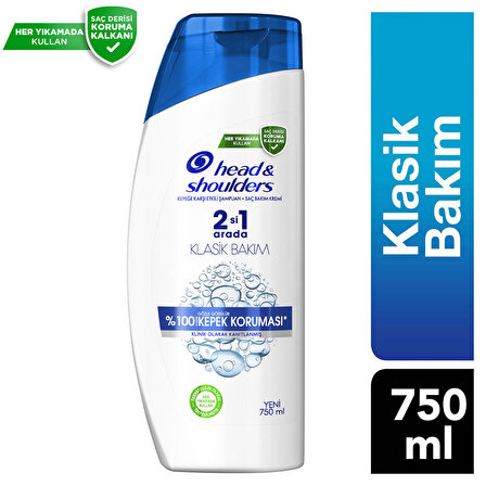 Head & Shoulders 2'si 1 Arada Şampuan Klasik Bakım 750 ml