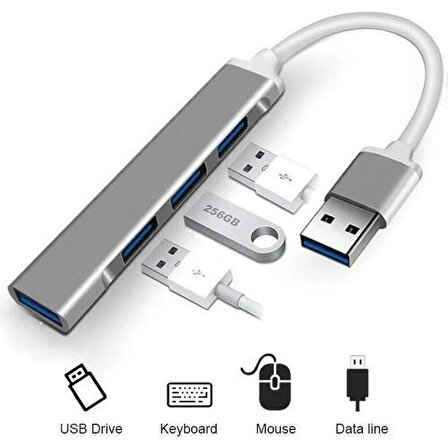 Daytona 809-AA Macbook Uyumlu USB To 4* USB 3.0 Splitter 5 Gbps Çevirici Hub Adaptör