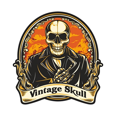 Vintage Skull Sticker Çınar Extreme 