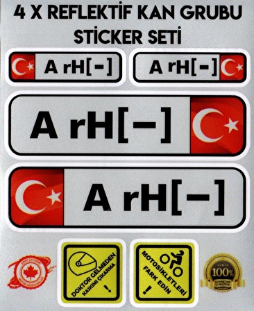 TR A rH - Reflektif Kan Grubu Seti Sticker Çınar Extreme 