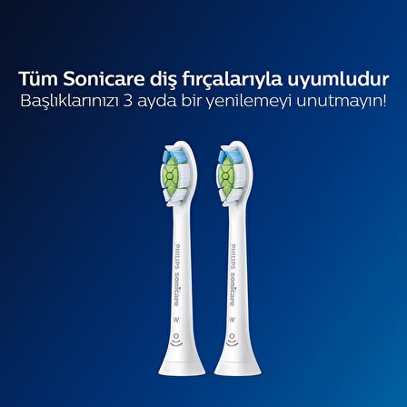 Philips Sonicare W2 Optimal White 2'li Şarjlı Diş Fırçası Yedeği