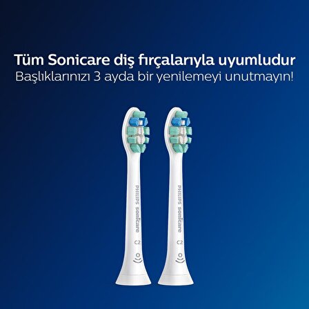 Philips Sonicare C2 Optimal Plaque Defence 2'li Şarjlı Diş Fırçası Yedeği