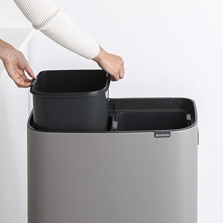 Brabantia Çöp Kutusu Bo Touch Bin Kapak 30+30 Lt Beton Gri 130663