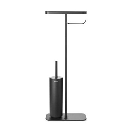 Brabantia Standlı Organizer Ayaklı Tuvalet Kağıtlık + Tuvalet Fırçası Mindset Mineral Koyu Gri 303043