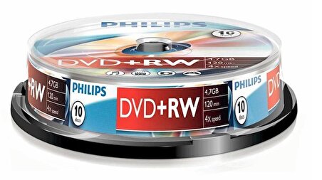 Philips DW4S4B10F/10 Tekrar Yazılabilir DVD 4,7 GB 10 Lu. Cakebox