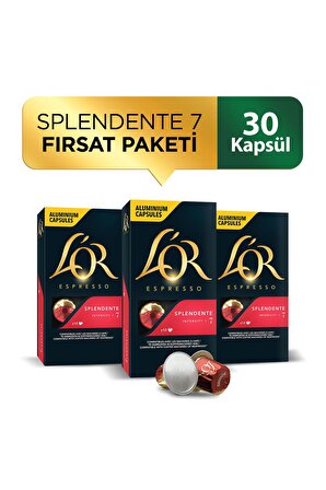 L'OR - Splendente - Intensity 7 - Nespresso Uyumlu Kapsül Kahve Fırsat Paketi 10 x 3 Paket (30 Adet)