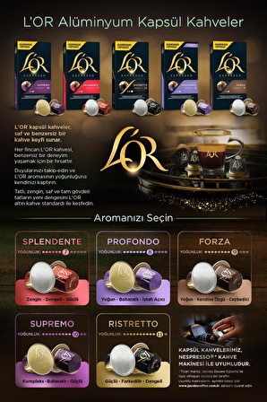 L'OR - Ristretto - Intensity 11 - Nespresso Uyumlu Kapsül Kahve Fırsat Paketi 10 x 3 Paket (30 Adet)