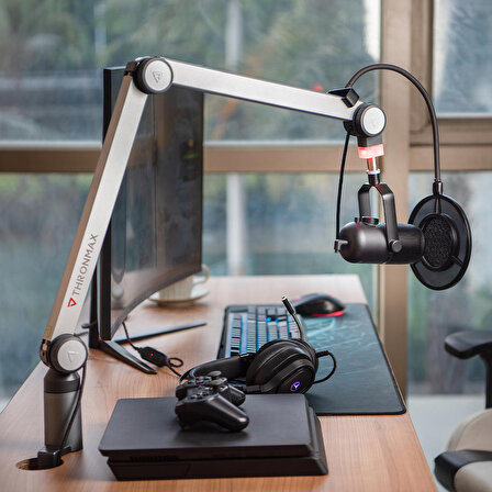 Thronmax S1 Pro Tekerlekli Bom 360° Ayarlanabilir LED Kontrollü Profesyonel Mikrofon Standı