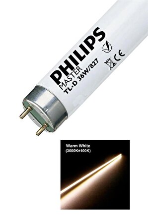Philips Master 36W/827 T8 Floresan Ampul Sarı 120 cm Floresan Lamba
